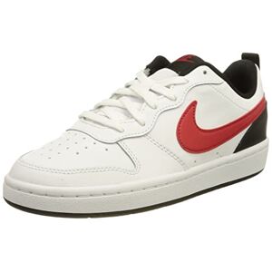 Nike Boy'S Unisex Kids Court Borough Low 2 Gymnastics Shoes, White/university Red-Black, 2.5 Uk Child