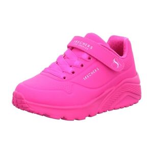 Skechers Girls Uno Lite Trainers, Hot Pink Synthetic Trim, 10.5 Uk