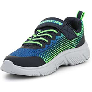 Skechers Boys Go Run 650 Norvo Sneaker, Navy Lime Textile Navy Synthetic Lime Tri, 13 UK