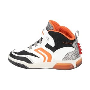 Geox J Inek Boy Sneaker, White Orange, 12.5 UK Child