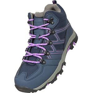 Mountain Warehouse Oscar Kids Walking Boots - Durable Childrens Hiking Shoes, Breathable Girls & Boys Footwear, Suede, Synthetic & Mesh Upper - For Camping & Trekking, Dark Purple, Kids Shoe Size 5 Uk