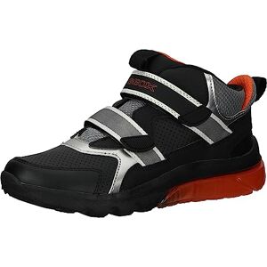 Geox J Ciberdron Boy Sneaker, Black/Orange, 7.5 UK Child