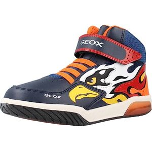 Geox J Inek Boy Sneaker, Navy Orange, 7.5 UK Child