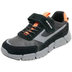Geox J Flexyper Boy A Sneaker, Black Orange, 10 UK Child