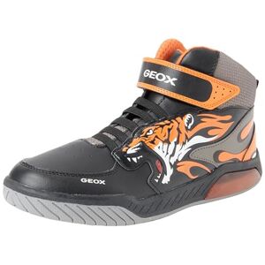 Geox J Inek Boy Sneaker, Black Orange, 10 UK Child