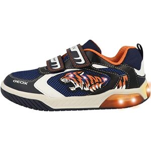 Geox J Inek Boy Sneaker, Navy Orange, 9 UK Child