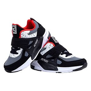 Vicroad Kids Walking Sports Running Shoes Breathable Casual Boys Girls Trainers Lightweight Athletic Sneakers, Black/red, 8 Uk Child