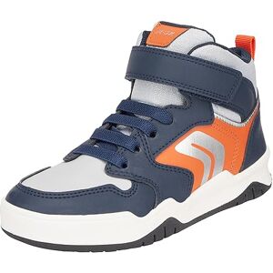 Geox J Perth Boy G Sneaker, Navy Orange, 10 UK Child