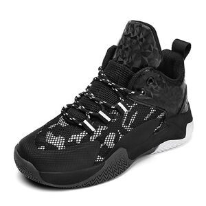 Hsd Kid'S Basketball Shoes Boys Sneakers Girls Trainers Comfort High Top Basketball Shoes For Boys(Little Kid/big Kid) Size 9 Kids Shoes Girls (Black, 1 Big Kids)