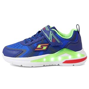 Skechers Boy'S 401660l Nvlm Trainers, Navy Textile Lime Red Trim, 9.5 Uk