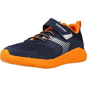 Geox J Sprintye Boy Sneaker, Navy Orange, 8.5 UK Child