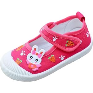 Fucouture Shoes Toddlers Girls Children Shoes Comfortable Soft Soled Flat Casual Shoes Fashionable Cartoon Children Canvas Shoes Running Shoes Little Girls (Hot Pink-A, 11.5 Little Child)