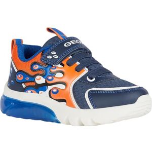 Geox J Ciberdron Boy A Sneaker, Navy Orange, 10 UK Child