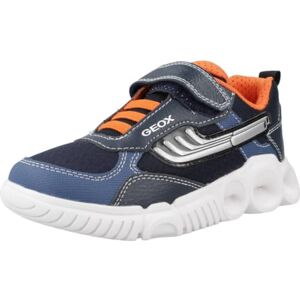 Geox J Wroom Boy Sneaker, Navy Orange, 11.5 UK Child