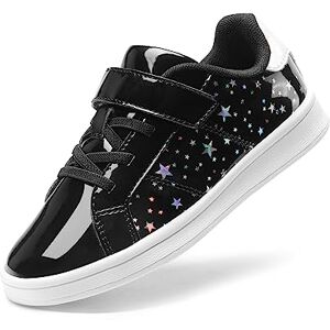 Dream Pairs Girls Boys Sneakers Toddler Little Kids Tennis School Walking Trainers Shoes,Size 12 Little Kid,Black,Sdfs2210k