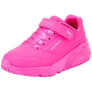 Skechers Girls Uno Lite Trainers, Hot Pink Synthetic Trim, 10.5 UK