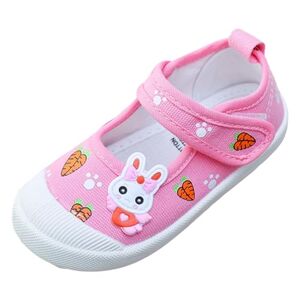Fucouture Shoes Toddlers Girls Children Shoes Comfortable Soft Soled Flat Casual Shoes Fashionable Cartoon Children Canvas Shoes Running Shoes Little Girls (Pink-A, 10 Little Child)