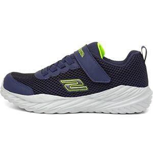 Skechers Nitro Sprint-Krodon, Boy'S Sneaker, Navy Textile/ Navy & Lime Trim, 13 Child Uk (32 Eu)