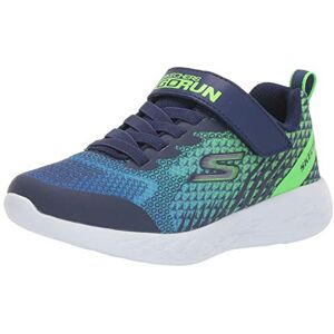 Skechers Boy's Go Run 600 - Baxtux Trainers, Navy Mesh Navy Synthetic Lime Trim, 11.5 UK