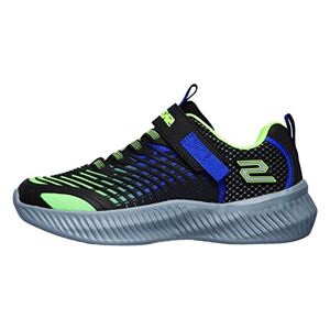 Skechers Optico, Boy'S Sneaker, Lime & Blue Textile/ Black & Lime Trim, 12.5 Child Uk (31 Eu)