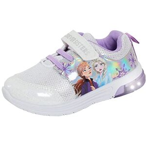 Disney Frozen 2 Light Up Trainers For Girls Trainers Kids Elsa Anna Sports Shoes With Flashing Lights Silver Eu 31 / Uk 12 Child