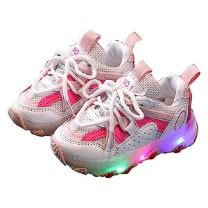 Generic Kids Led Light Up Shoes Low Top Flashing Sneaker Kids Tennis Sneakers Baby Shoes Children Boys Bling Led Light Luminous Sport Kids Sneakers Girls Size Shoes (Pink, 5.5 Infant)
