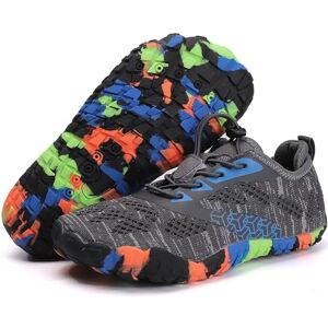 Gogoup Kid'S Trail Running Shoes Boys Girls Water Shoes Quick Dry Lightweight Outdoor Camping Climbing Shoes Unisex Dark Gray Uk 13