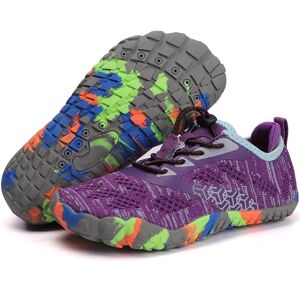 Gogoup Kid'S Trail Running Shoes Boys Girls Water Shoes Quick Dry Lightweight Outdoor Camping Climbing Shoes Unisex Purple Uk 13