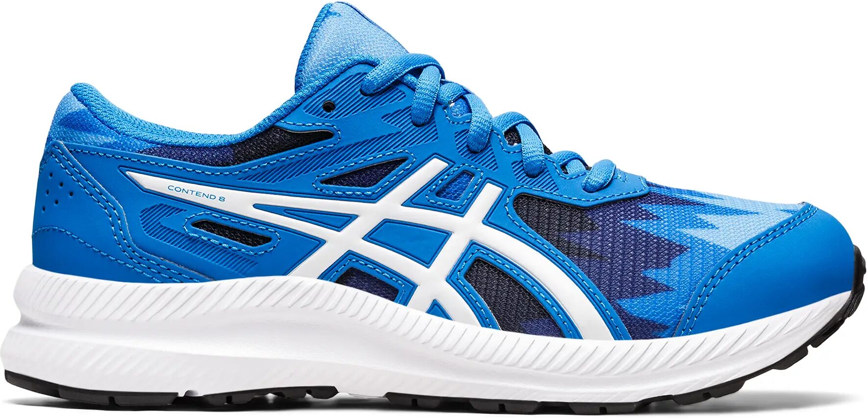 Asics Kids' CONTEND 8 Grade School Running Shoes  - Electric Blue/White - Size: 4