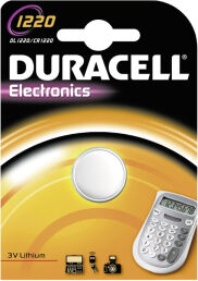 Procter & Gamble Service GmbH DURACELL Lithium 1220 Knopfzelle – 3 V, DL1220, CR1220, 1 Packung = 1 Stück