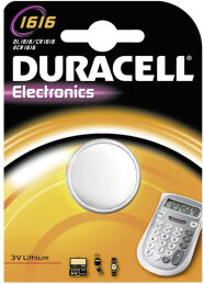 Procter & Gamble Service GmbH DURACELL Lithium 1616 Knopfzelle – 3 V, DL1616, CR1616, ECR 1616, 1 Packung = 1 Stück