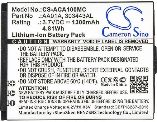 Cameron Sino Aca100Mc Battery Replacement For Activeon Camera