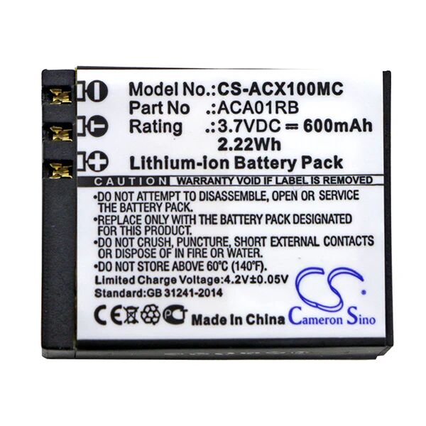 Cameron Sino Acx100Mc Battery Replacement For Activeon Camera
