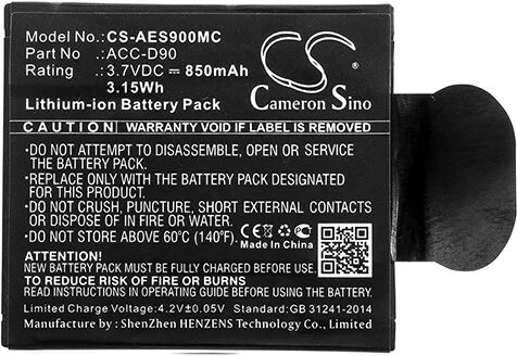 Cameron Sino Aes900Mc Battery Replacement For Aee Camera