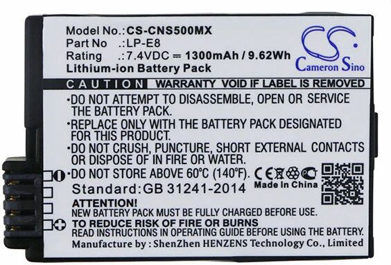 Cameron Sino Cns500Mx Battery Replacement For Canon Camera