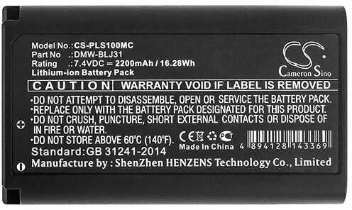 Cameron Sino Pls100Mc Battery Replacement For Panasonic Camera