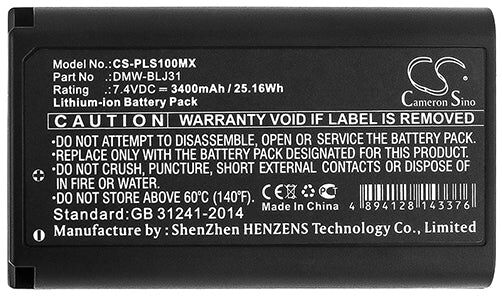 Cameron Sino Pls100Mx Battery Replacement For Panasonic Camera