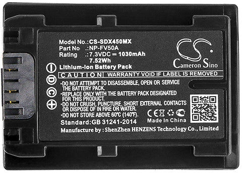 Cameron Sino Sdx450Mx Battery Replacement For Sony Camera