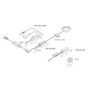 Hera Bewegungsmelder PIR zum Einbau mit Stecker 230 V