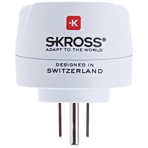SKROSS Country Adapter Europe to USA: Reiseadapter für Reisen aus Europa in Länder, die den amerikanischen Standard verwenden, Weiß