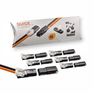 GARAGE33 12er Set D2 Quick-Connect Steckverbinder   2-poliger Kabelverbinder Steckverbindung Verbindungsstecker Mini Stecker Connector Steckbar 0,35-0,50mm2 5V 12V 18V 24V 30V 36V DC Gleichspannung