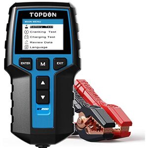 TOPDON BT200 100–2000 CCA Kfz-Batterietester, Farb-LCD-Display, professionelles Batterie-Diagnosegerät für Auto, LKW, Motorrad, ATV, SUV, Boot, Yacht