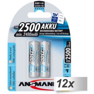 Ansmann maxE NiMH Akku 2500 Mignon AA 2400 mAh - 12x2er Pack