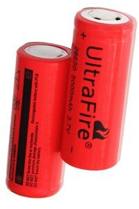 Panasonic UltraFire 2x 26650 Batterie (5000 mAh, Wiederaufladbar)