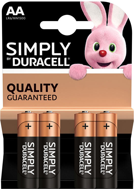 Duracell Simply Batterien AA Mignon LR6 Alkaline im 4er-Pack