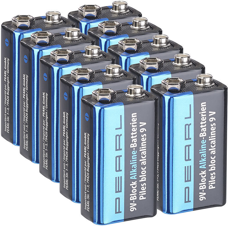 Pearl 10er-Set 9V-Block Alkaline-Batterien