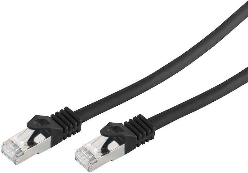 Fibrionic Network Solutions Netzwerkkabel Cat 7, RJ45 Stecker auf Stecker, 3 m, schwarz