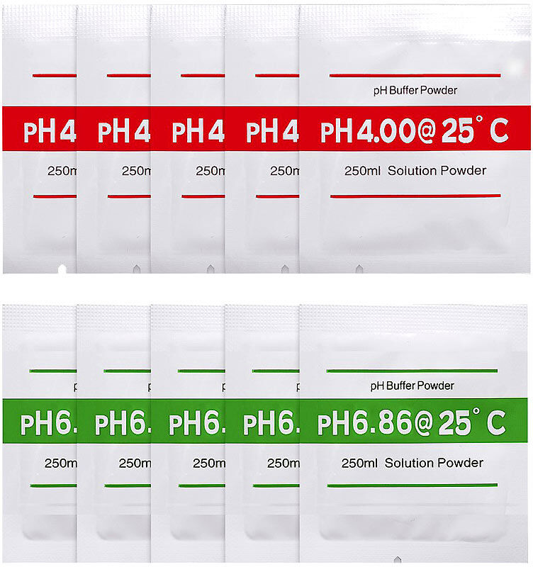AGT 10er-Set Kalibrierlösungen für pH-Wert-Testgeräte, pH 4.00 und pH 6.86