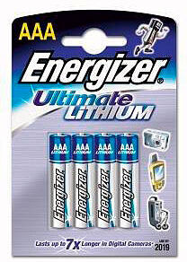 Energizer Ultimate Lithium-Batterie AAA Micro 1,5 Volt im 4er-Pack