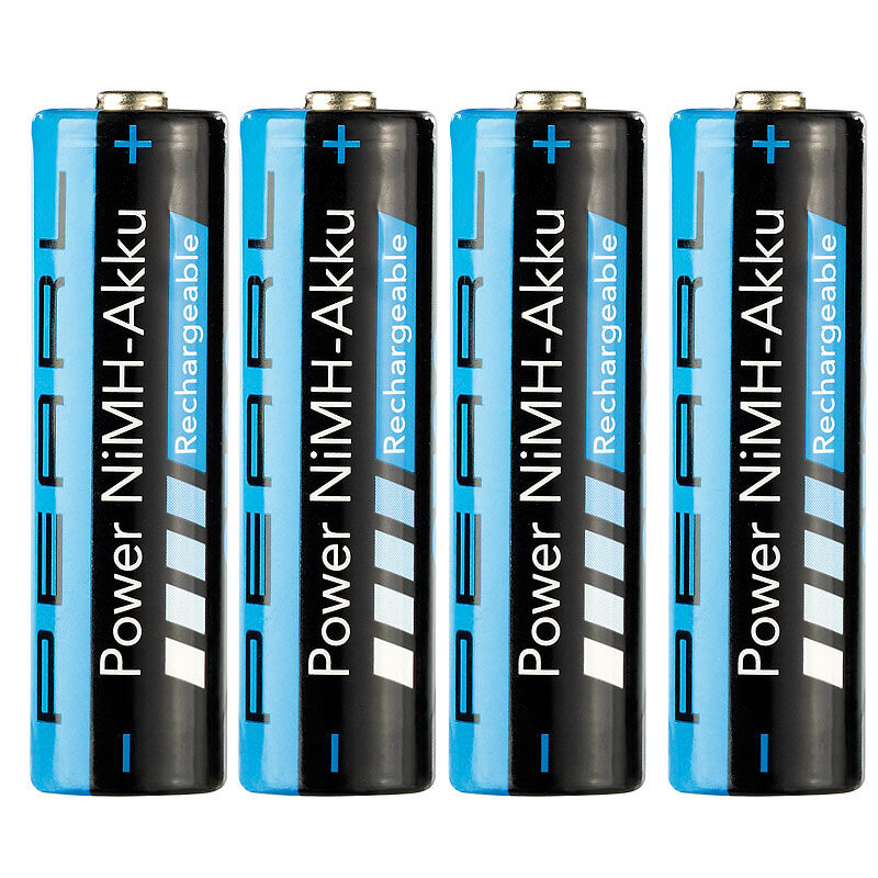 Pearl 4er-Set NiMH-Akkus AA Mignon, 2700 mAh